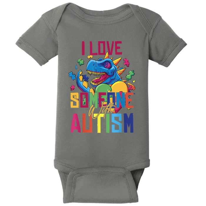 I Love Someone With Autism Funny Autistic Awareness Baby Bodysuit