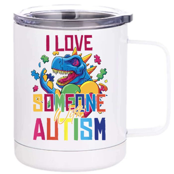 I Love Someone With Autism Funny Autistic Awareness Front & Back 12oz Stainless Steel Tumbler Cup