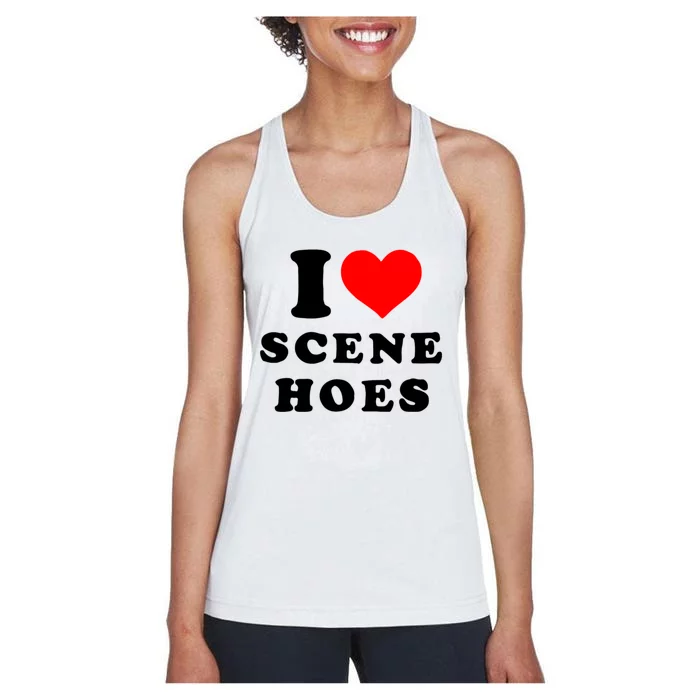 I Love Scene Hoes Funny Heart Women's Racerback Tank