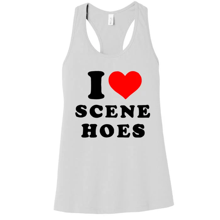 I Love Scene Hoes Funny Heart Women's Racerback Tank