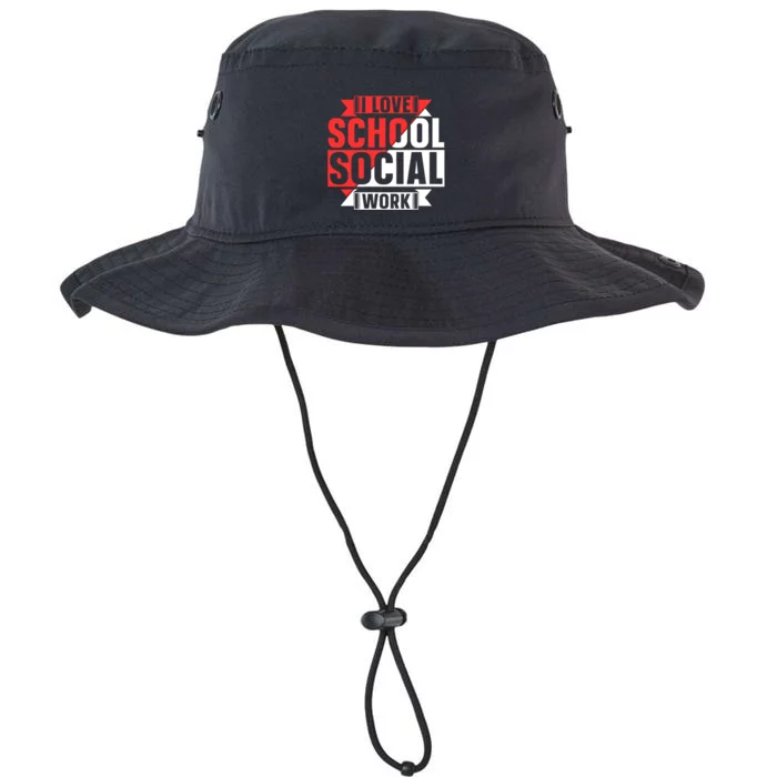 I Love School Social Work Job Colleague School Social Worker Gift Legacy Cool Fit Booney Bucket Hat