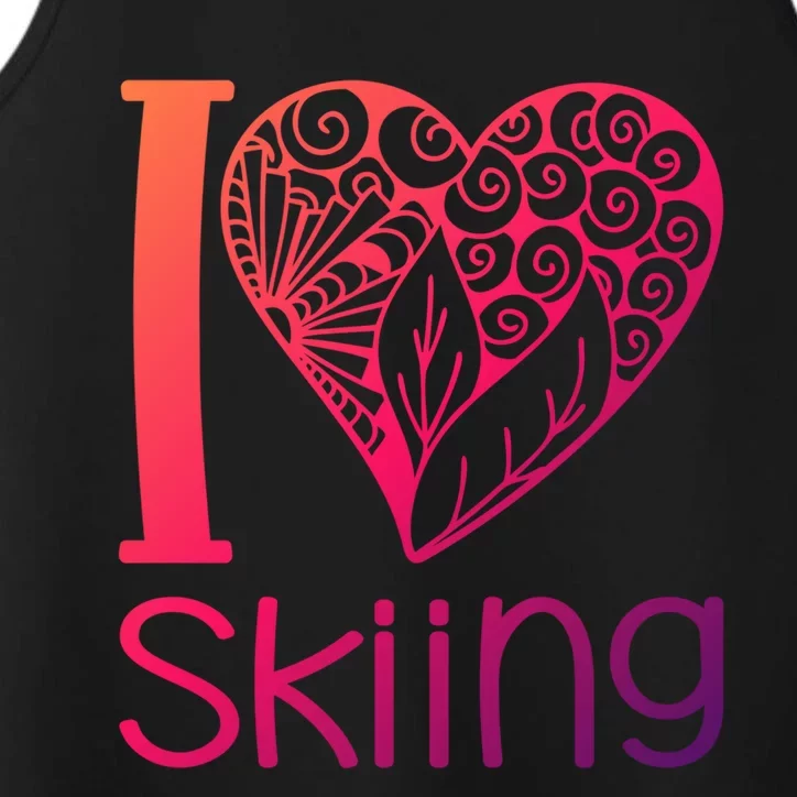 I Love Skiing For Ski Lovers Gift Performance Tank