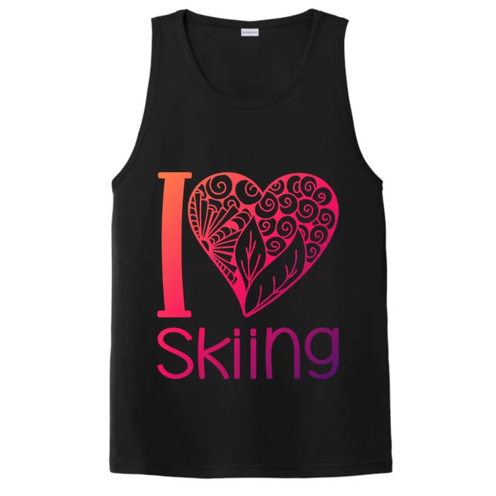 I Love Skiing For Ski Lovers Gift Performance Tank