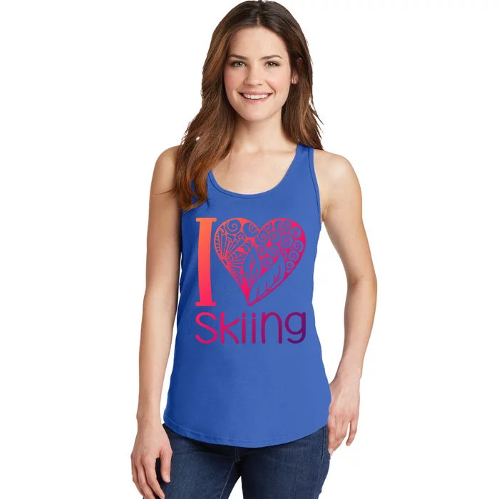 I Love Skiing For Ski Lovers Gift Ladies Essential Tank