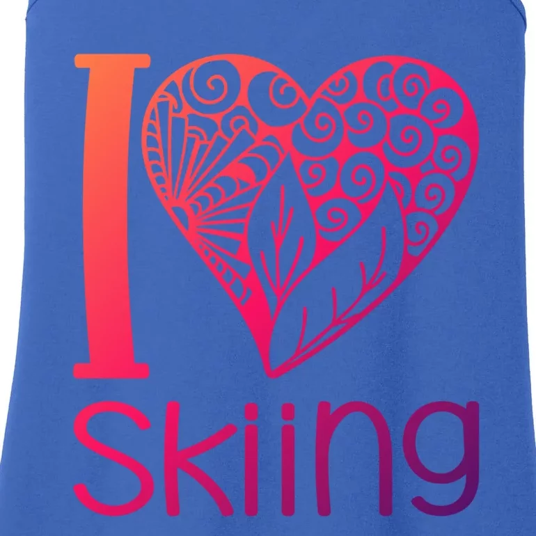 I Love Skiing For Ski Lovers Gift Ladies Essential Tank