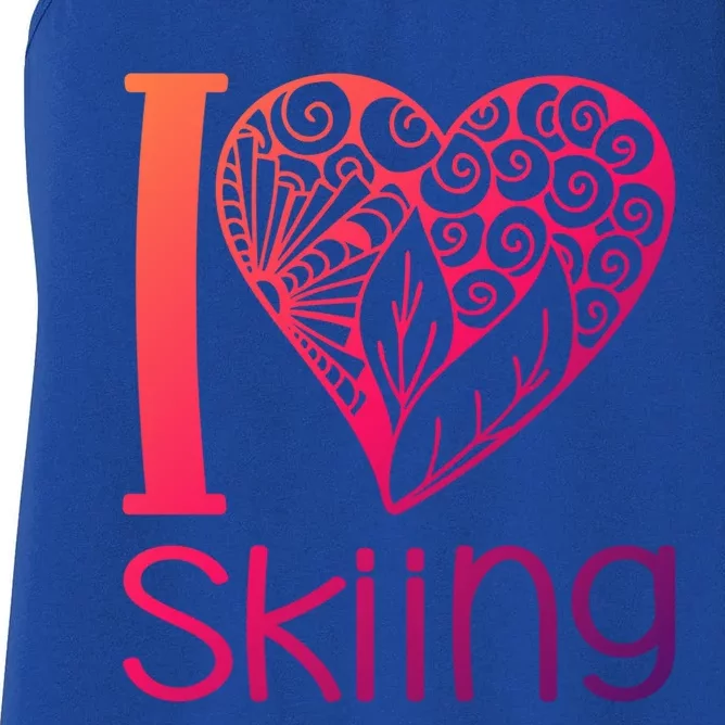 I Love Skiing For Ski Lovers Gift Women's Racerback Tank