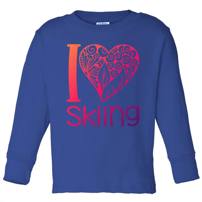 I Love Skiing For Ski Lovers Gift Toddler Long Sleeve Shirt