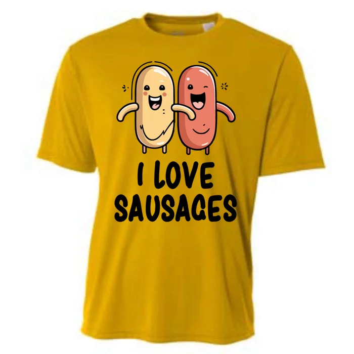 I Love Sausages Gift Cooling Performance Crew T-Shirt