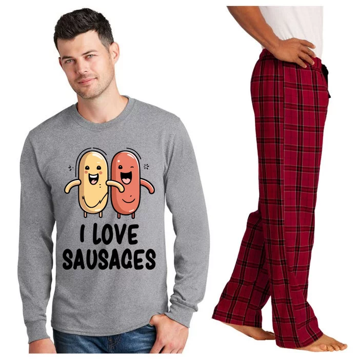 I Love Sausages Gift Long Sleeve Pajama Set