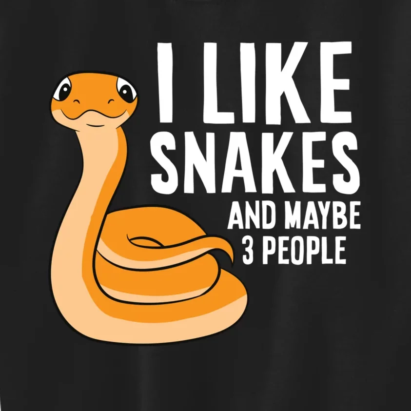 I Like Snakes And Maybe 3 People Snake Reptile Lover Kids Sweatshirt