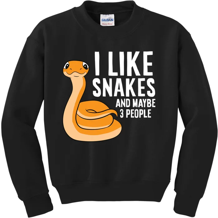 I Like Snakes And Maybe 3 People Snake Reptile Lover Kids Sweatshirt