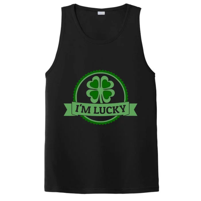 I'm Lucky Shamrock Gift For St Patrick's Day Performance Tank