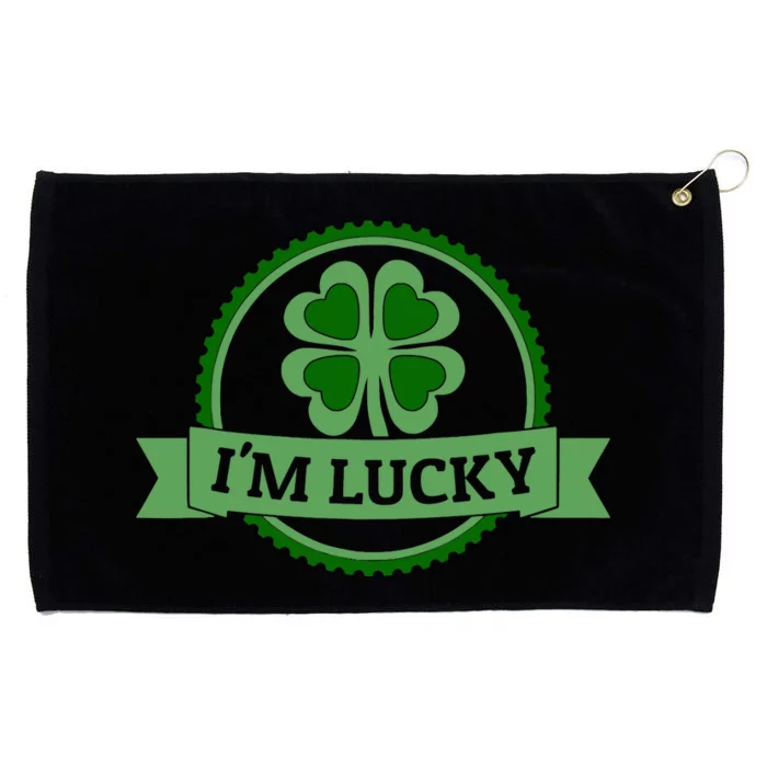 I'm Lucky Shamrock Gift For St Patrick's Day Grommeted Golf Towel