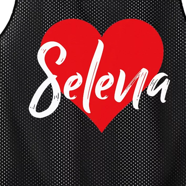 I Love Selena First Name I Heart Named Mesh Reversible Basketball Jersey Tank