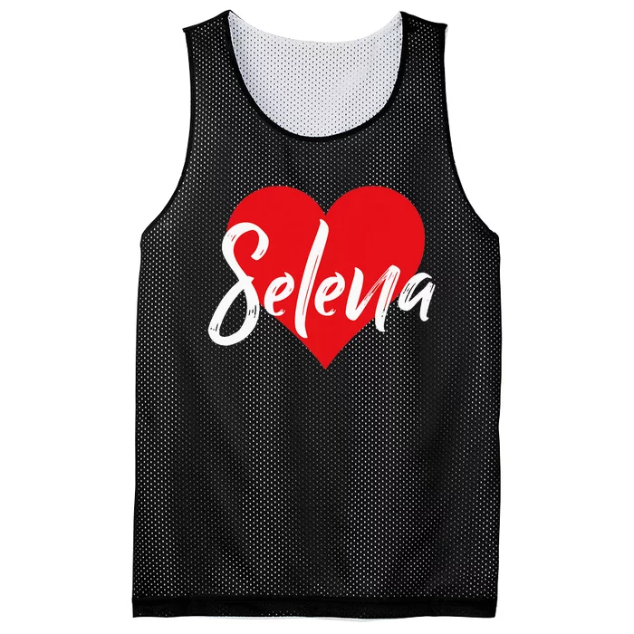 I Love Selena First Name I Heart Named Mesh Reversible Basketball Jersey Tank