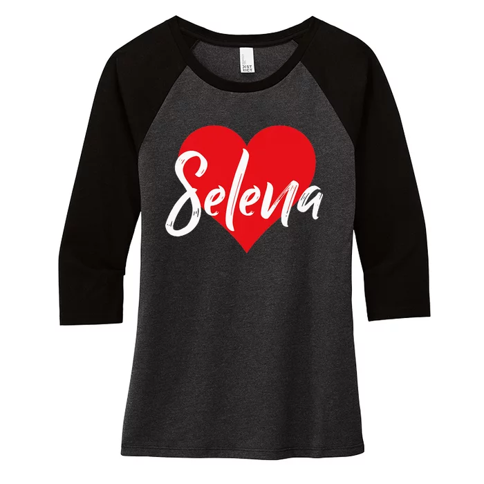 I Love Selena First Name I Heart Named Women's Tri-Blend 3/4-Sleeve Raglan Shirt