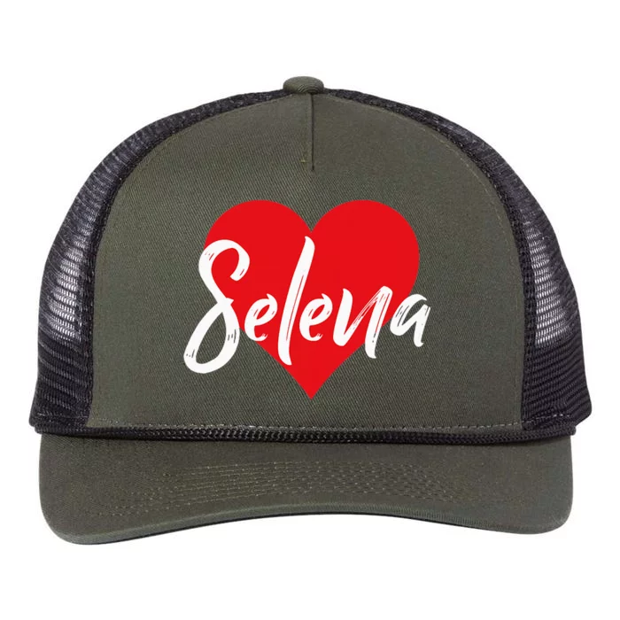 I Love Selena First Name I Heart Named Retro Rope Trucker Hat Cap