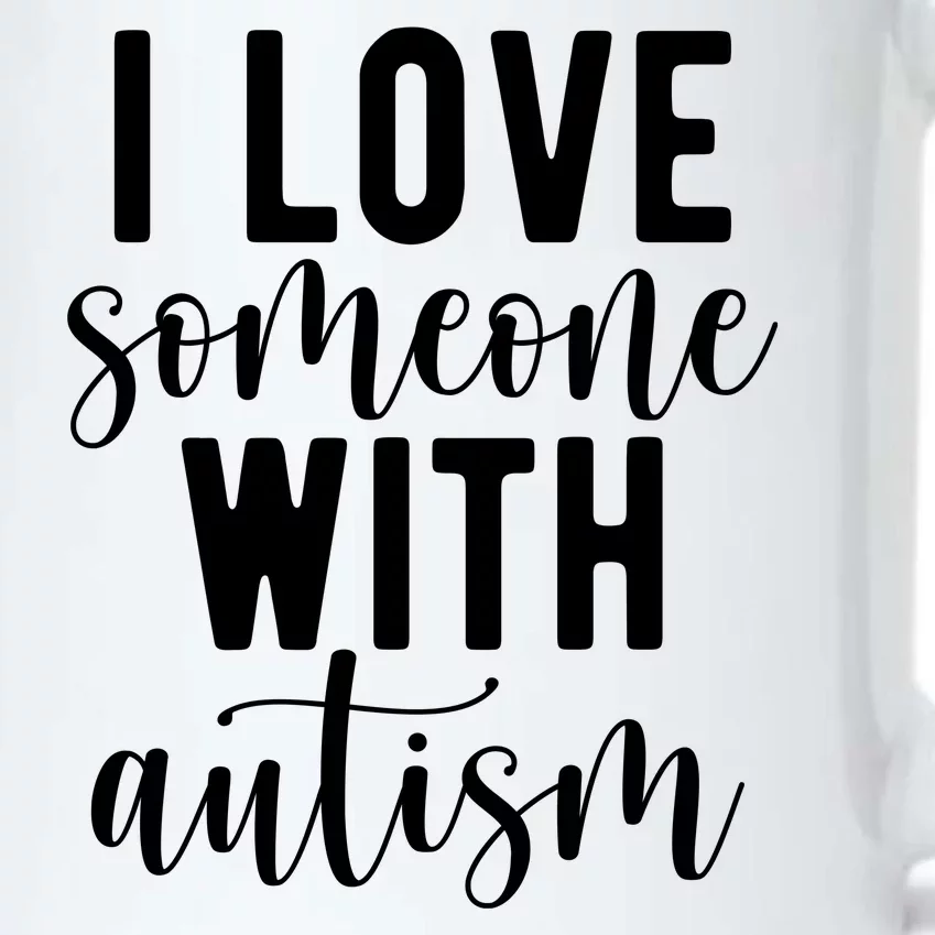 I Love Someone With Autism Black Color Changing Mug