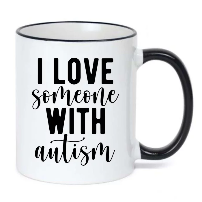 I Love Someone With Autism Black Color Changing Mug