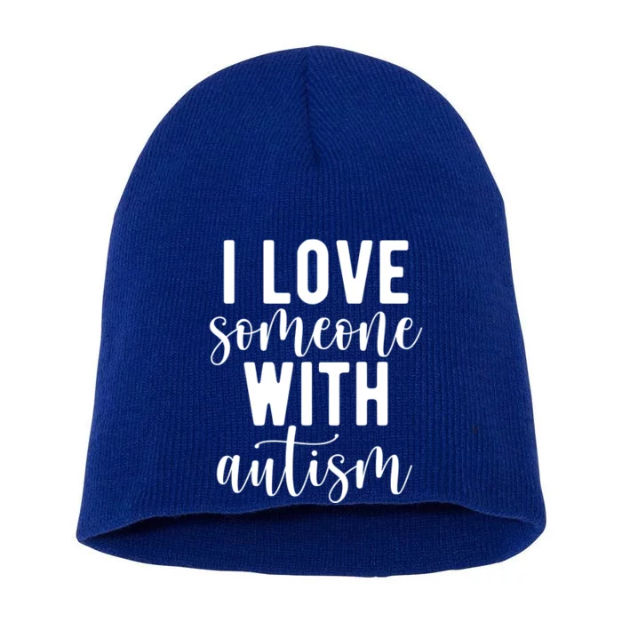 I Love Someone With Autism Short Acrylic Beanie