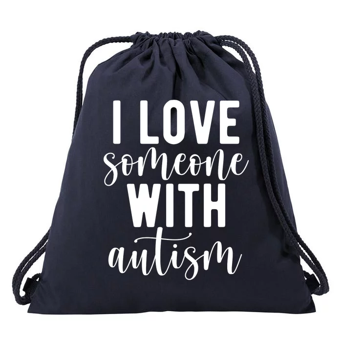 I Love Someone With Autism Drawstring Bag