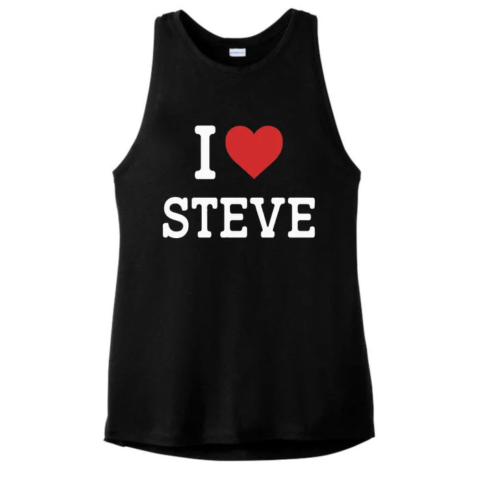 I Love Steve I Heart Steve Funny Gift For Steve Ladies Tri-Blend Wicking Tank