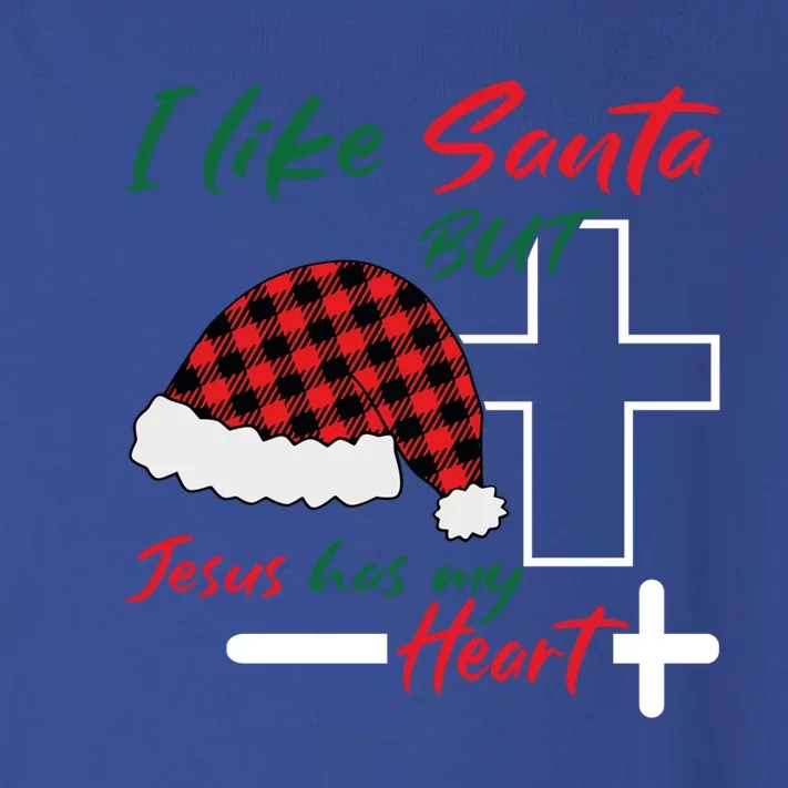 I Like Santa But Jesus Has My Heart Christmas Jesus Squad Funny Gift Toddler Long Sleeve Shirt