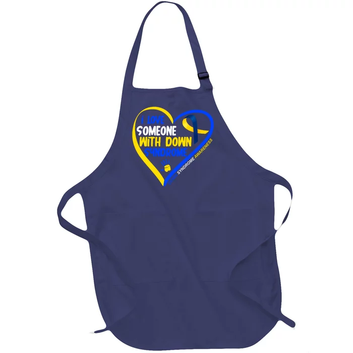 I Love Someone With Down Syndrome Awareness Full-Length Apron With Pocket