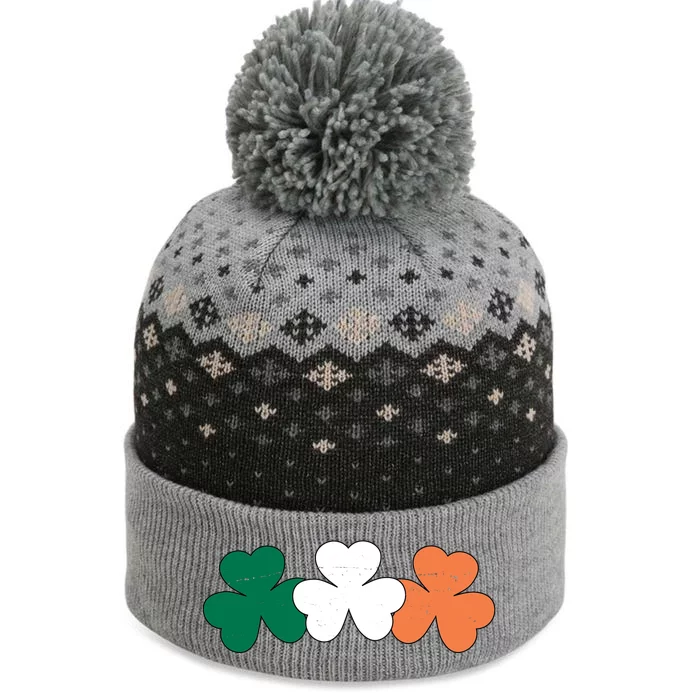 Irish Lucky Shamrock St Patrick The Baniff Cuffed Pom Beanie