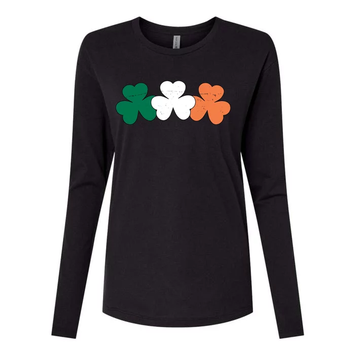 Irish Lucky Shamrock St Patrick Womens Cotton Relaxed Long Sleeve T-Shirt