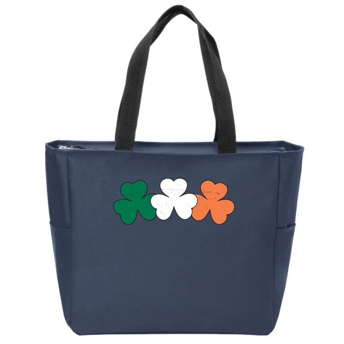 Irish Lucky Shamrock St Patrick Zip Tote Bag