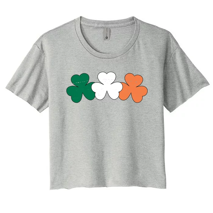 Irish Lucky Shamrock St Patrick Women's Crop Top Tee