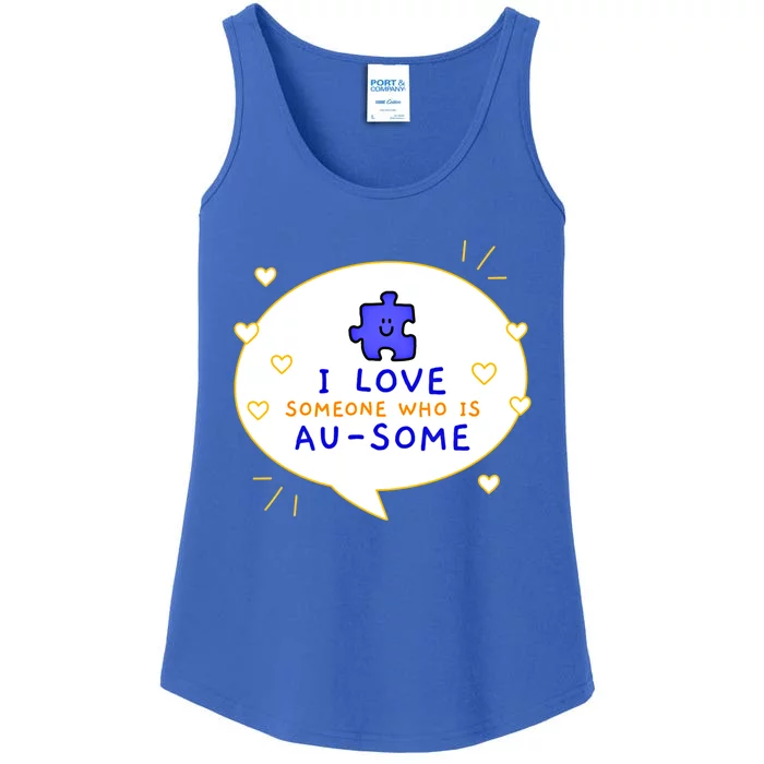 I Love Someone Who Is Ausome Utism Awareness Funny Gift Ladies Essential Tank