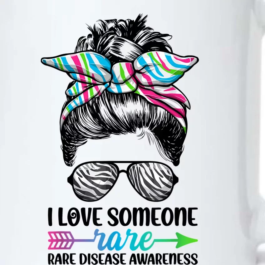 I Love Someone Rare Zebra Messy Bun Rare Disease Awareness Black Color Changing Mug