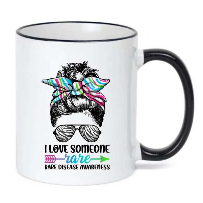 I Love Someone Rare Zebra Messy Bun Rare Disease Awareness Black Color Changing Mug