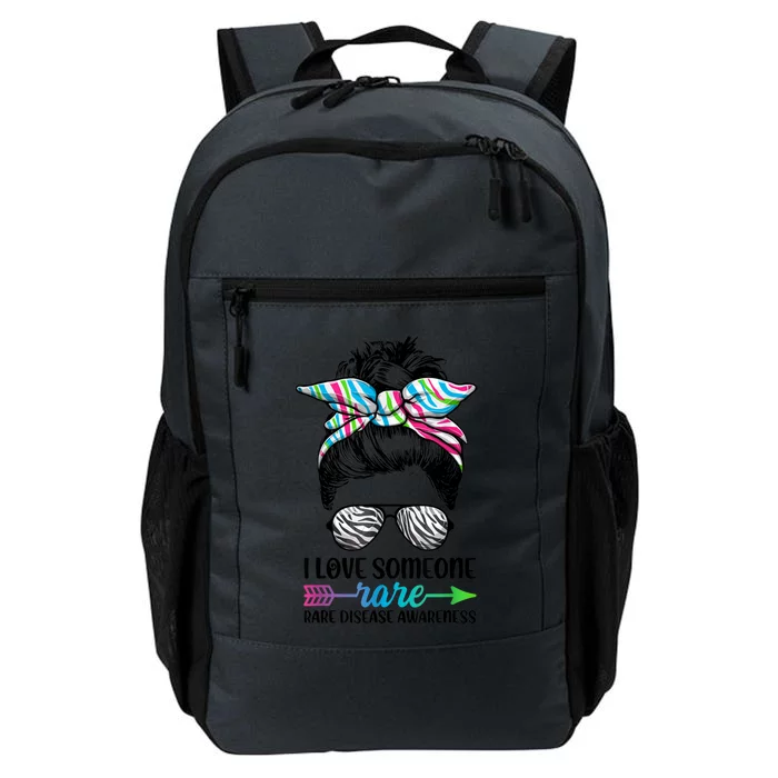 I Love Someone Rare Zebra Messy Bun Rare Disease Awareness Daily Commute Backpack