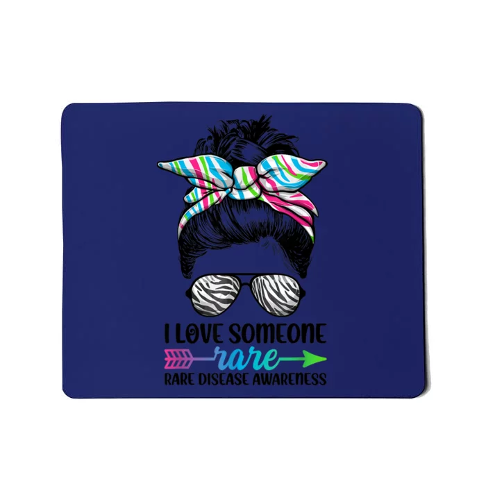 I Love Someone Rare Zebra Messy Bun Rare Disease Awareness Mousepad