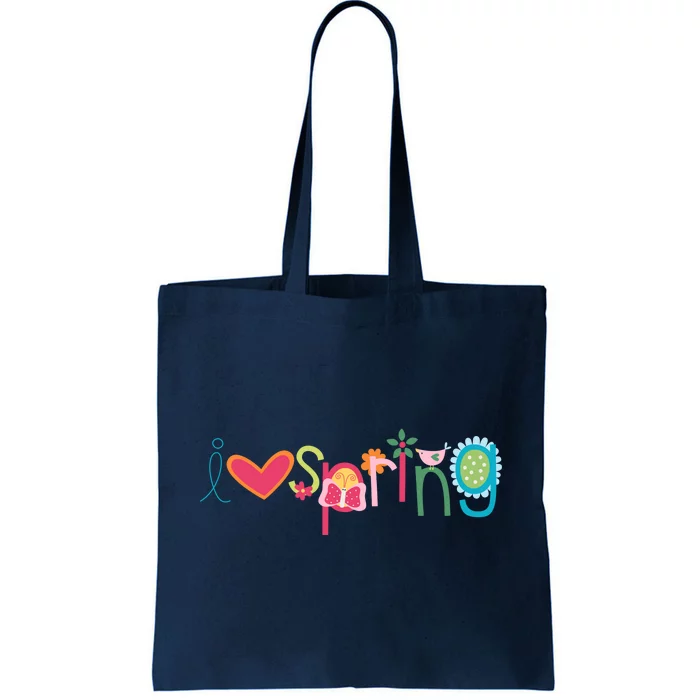 I Love Spring Colorful Tote Bag