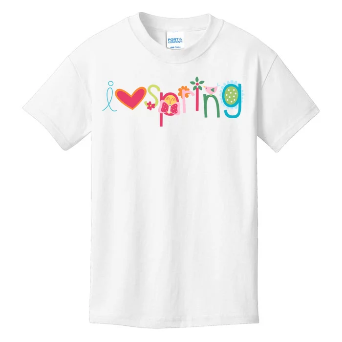 I Love Spring Colorful Kids T-Shirt