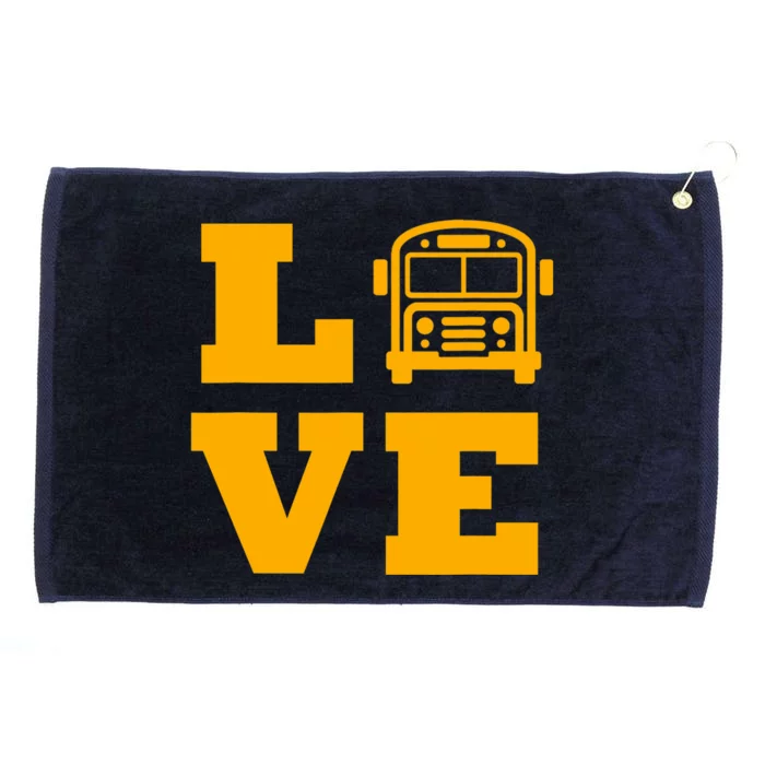 I Love School Buses, School Bus Lovers Grommeted Golf Towel