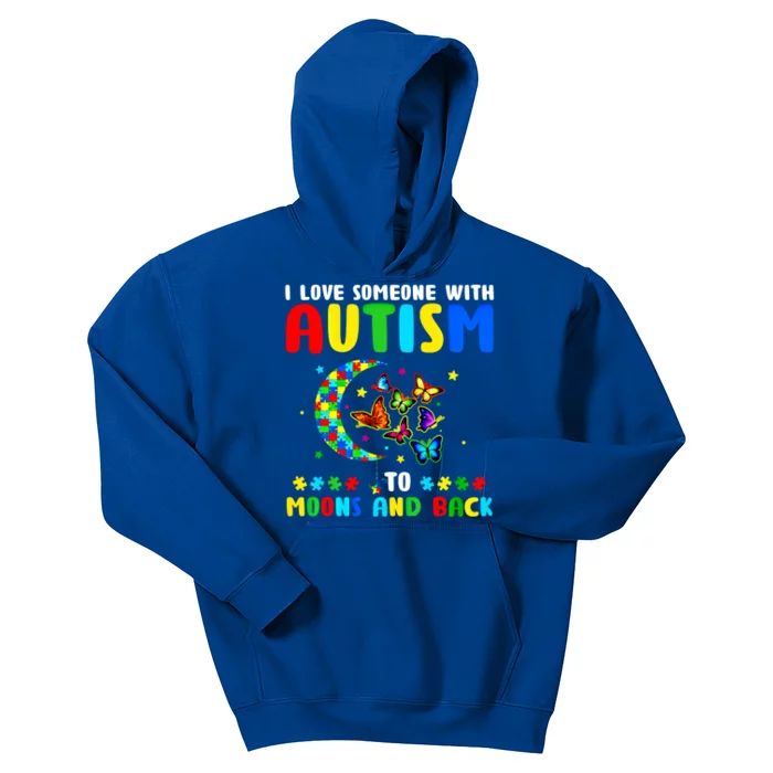 I Love Someone With Autism To The Moons And Back Gift Kids Hoodie