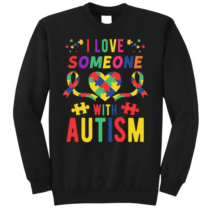 I Love Someone With Autism Ribbon Heart Sweatshirt