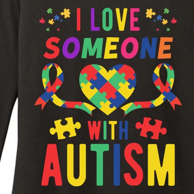 I Love Someone With Autism Ribbon Heart Womens CVC Long Sleeve Shirt