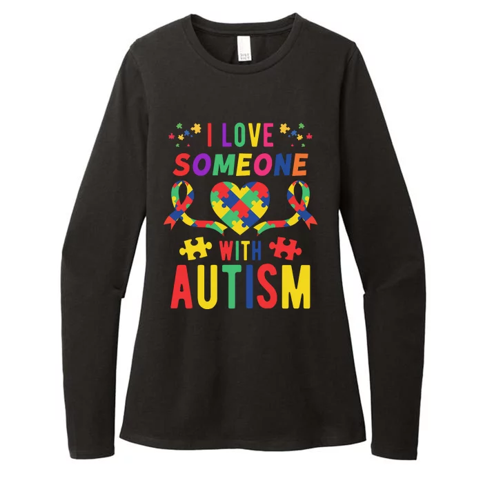 I Love Someone With Autism Ribbon Heart Womens CVC Long Sleeve Shirt