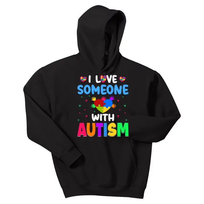 I Love Someone With Autism Kids Hoodie