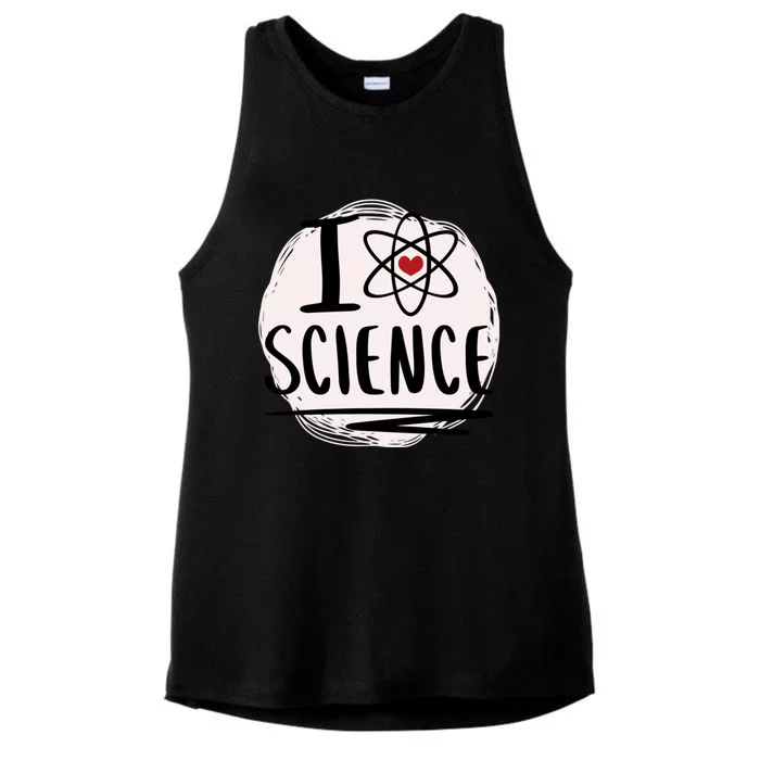 I Love Science L Cool Scientist Theme Graphic Meaningful Gift Ladies Tri-Blend Wicking Tank