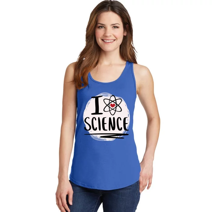 I Love Science L Cool Scientist Theme Graphic Meaningful Gift Ladies Essential Tank