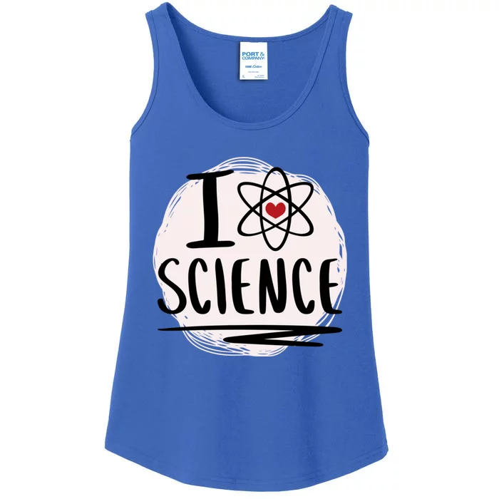 I Love Science L Cool Scientist Theme Graphic Meaningful Gift Ladies Essential Tank