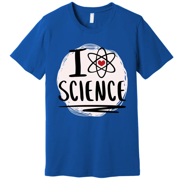 I Love Science L Cool Scientist Theme Graphic Meaningful Gift Premium T-Shirt