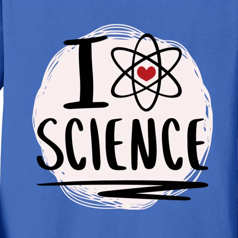 I Love Science L Cool Scientist Theme Graphic Meaningful Gift Kids Long Sleeve Shirt